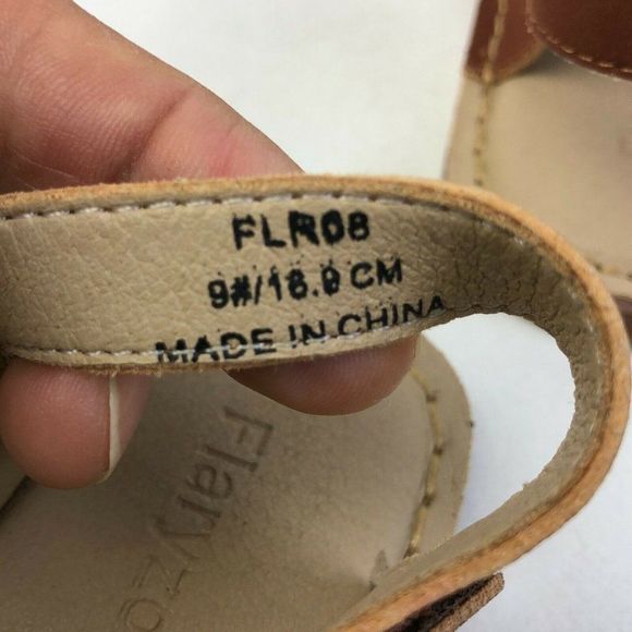 Flaryzone Girls FLR08 Brown Leather Round Toe Casual Flat Sandals Size US 9 - Picture 11 of 11
